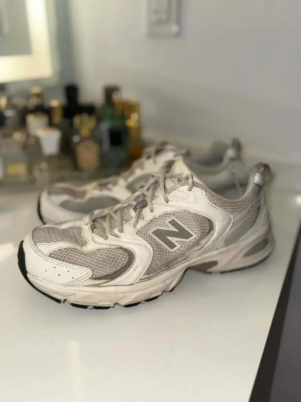 New Balance 530 White Silver Metallic Running Shoes Size 10 US Men
